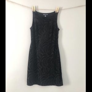 Little Black Dress, velvet fern pattern print, size 8